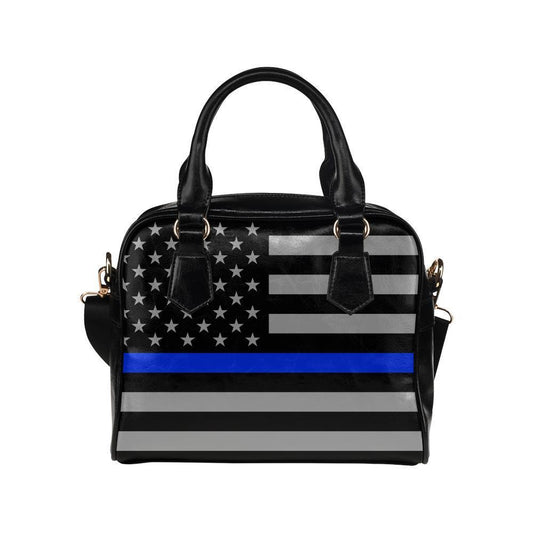Thin Blue Line Leather Shoulder Handbag GearFrost