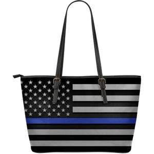Thin Blue Line Leather Tote Bag GearFrost