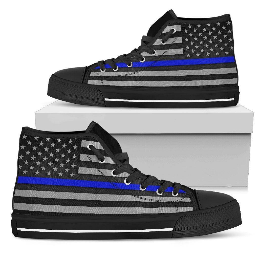Thin Blue Line Men's High Top Shoes GearFrost
