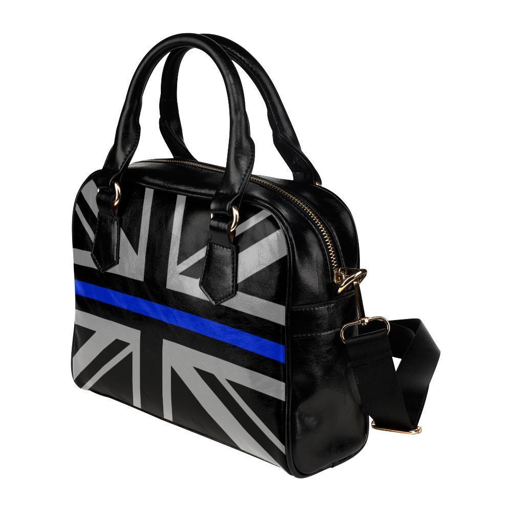 Thin Blue Line Union Jack Leather Shoulder Handbag GearFrost