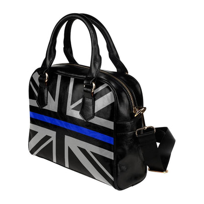 Thin Blue Line Union Jack Leather Shoulder Handbag GearFrost