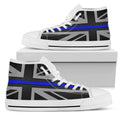 Thin Blue Line Union Jack White High Top Sneakers