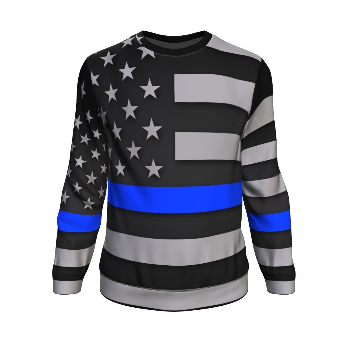 Thin Blue Line Unisex Crewneck Sweatshirt GearFrost
