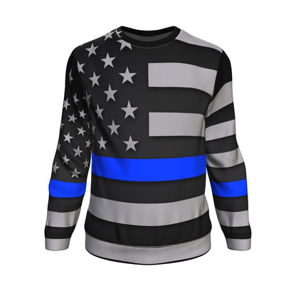 Thin Blue Line Unisex Crewneck Sweatshirt GearFrost