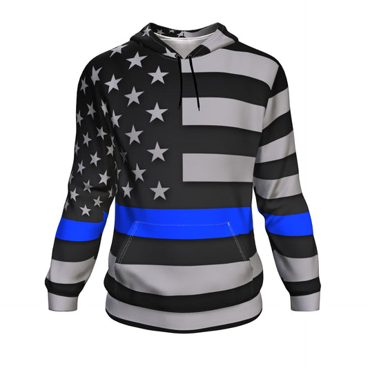 Thin Blue Line Unisex Pullover Hoodie GearFrost