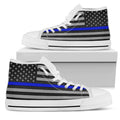 Thin Blue Line White High Top Sneakers