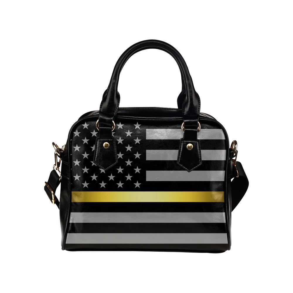 Thin Gold Line Leather Shoulder Handbag GearFrost