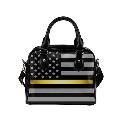 Thin Gold Line Leather Shoulder Handbag GearFrost