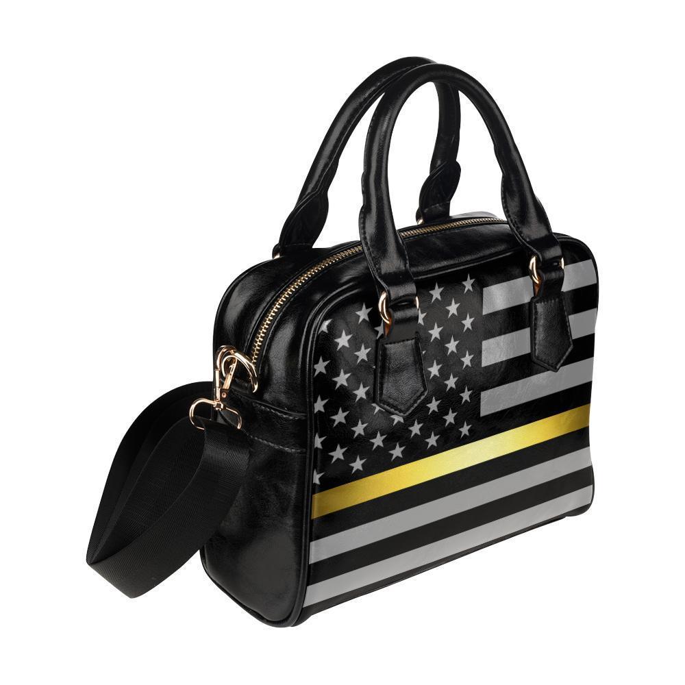 Thin Gold Line Leather Shoulder Handbag GearFrost