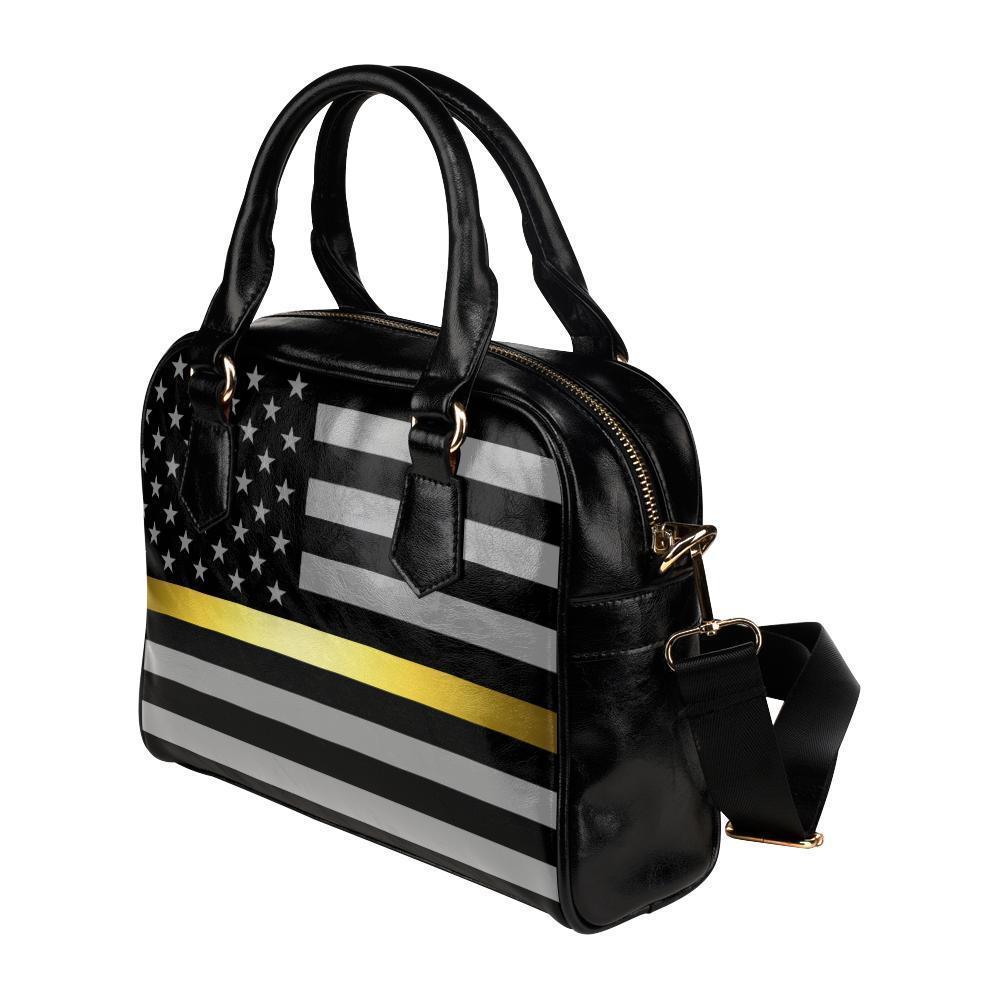 Thin Gold Line Leather Shoulder Handbag GearFrost