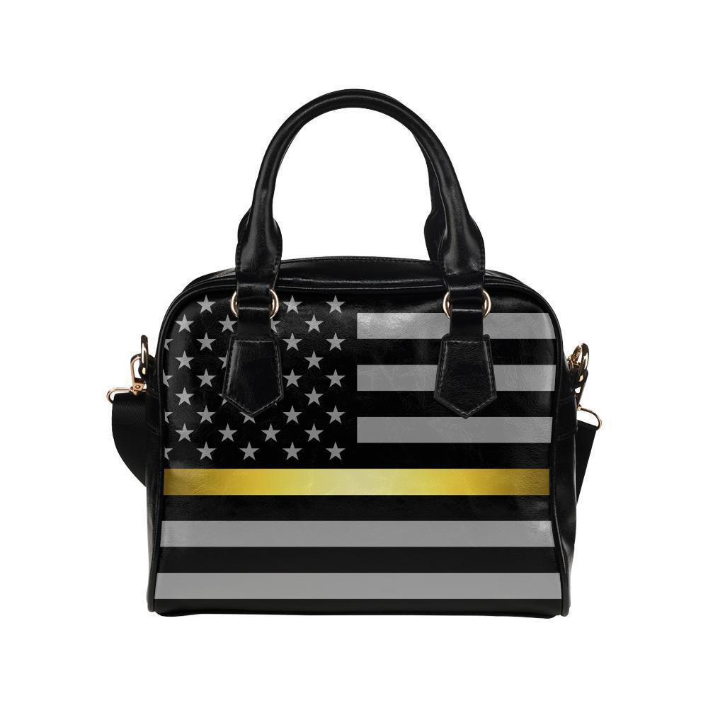 Thin Gold Line Leather Shoulder Handbag GearFrost