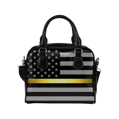 Thin Gold Line Leather Shoulder Handbag GearFrost