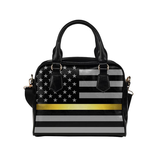 Thin Gold Line Leather Shoulder Handbag GearFrost