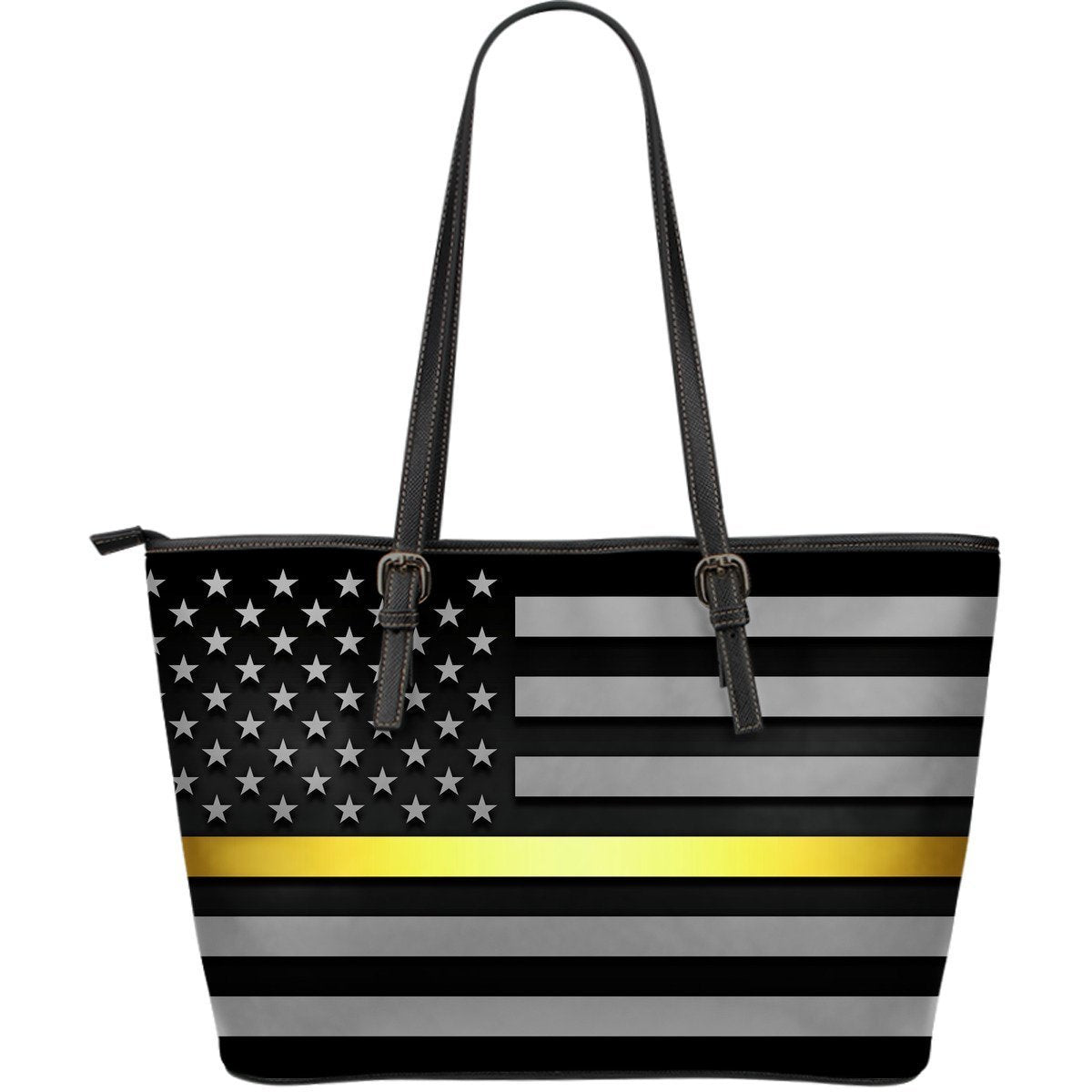Thin Gold Line Leather Tote Bag GearFrost