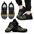 Thin Gold Line Black Running Shoes