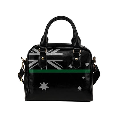 Thin Green Line Australia Leather Shoulder Handbag GearFrost