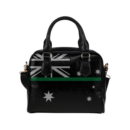 Thin Green Line Australia Leather Shoulder Handbag GearFrost