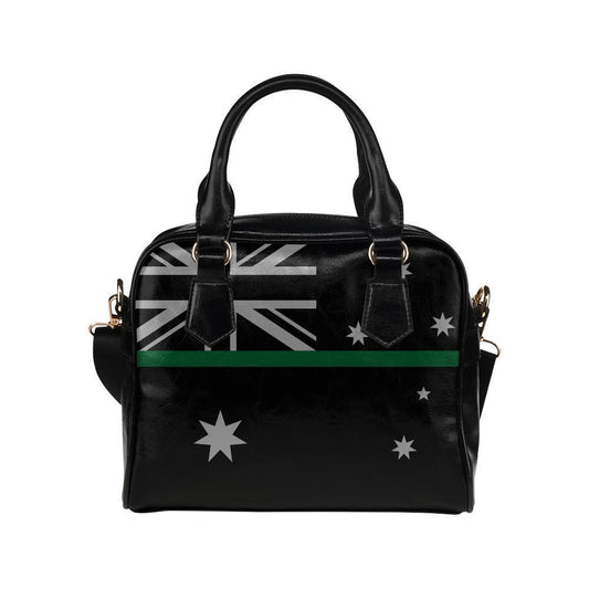 Thin Green Line Australia Leather Shoulder Handbag GearFrost