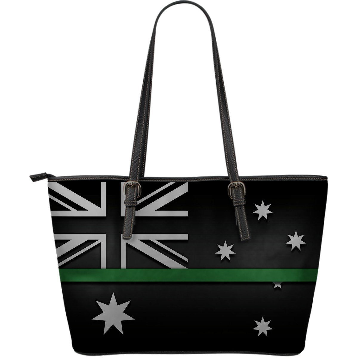 Thin Green Line Australia Leather Tote Bag GearFrost