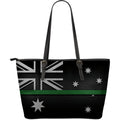 Thin Green Line Australia Leather Tote Bag With Zipper
