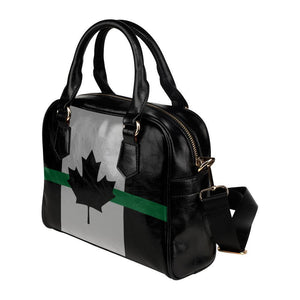 Thin Green Line Canada Leather Shoulder Handbag GearFrost