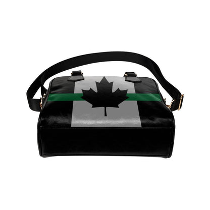 Thin Green Line Canada Leather Shoulder Handbag GearFrost