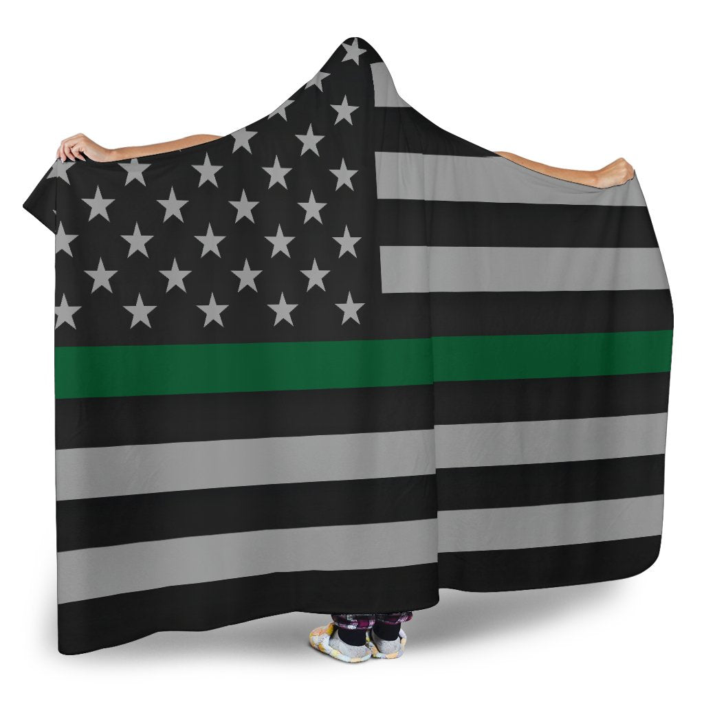 Thin Green Line Hooded Blanket GearFrost