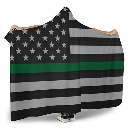 Thin Green Line Hooded Blanket GearFrost