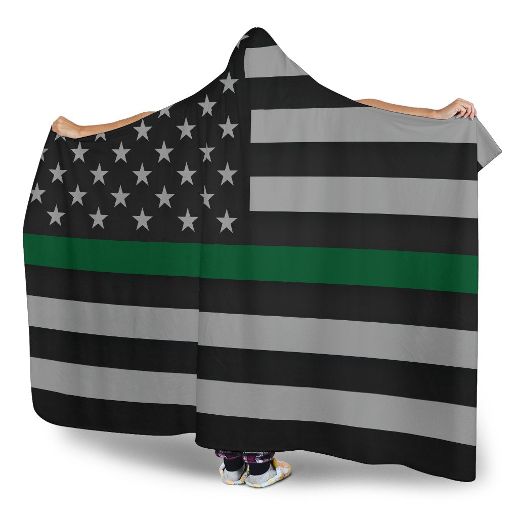 Thin Green Line Hooded Blanket GearFrost