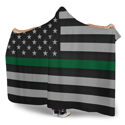 Thin Green Line Hooded Blanket GearFrost