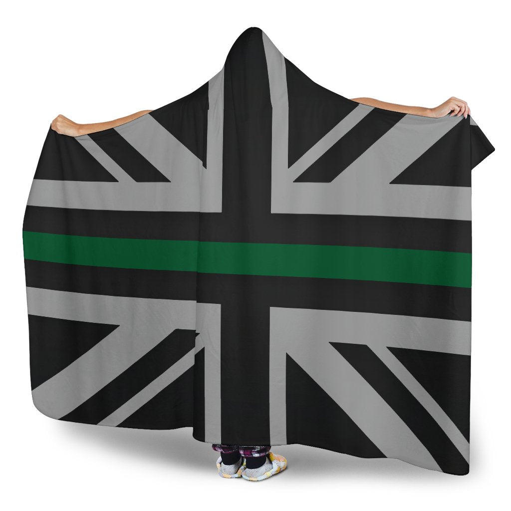 Thin Green Line Union Jack Hooded Blanket GearFrost