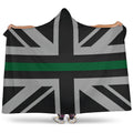 Thin Green Line Union Jack Hooded Blanket