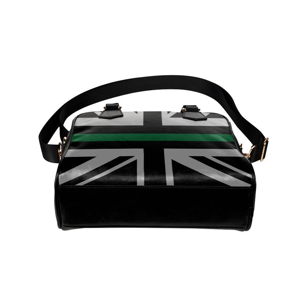 Thin Green Line Union Jack Leather Shoulder Handbag GearFrost