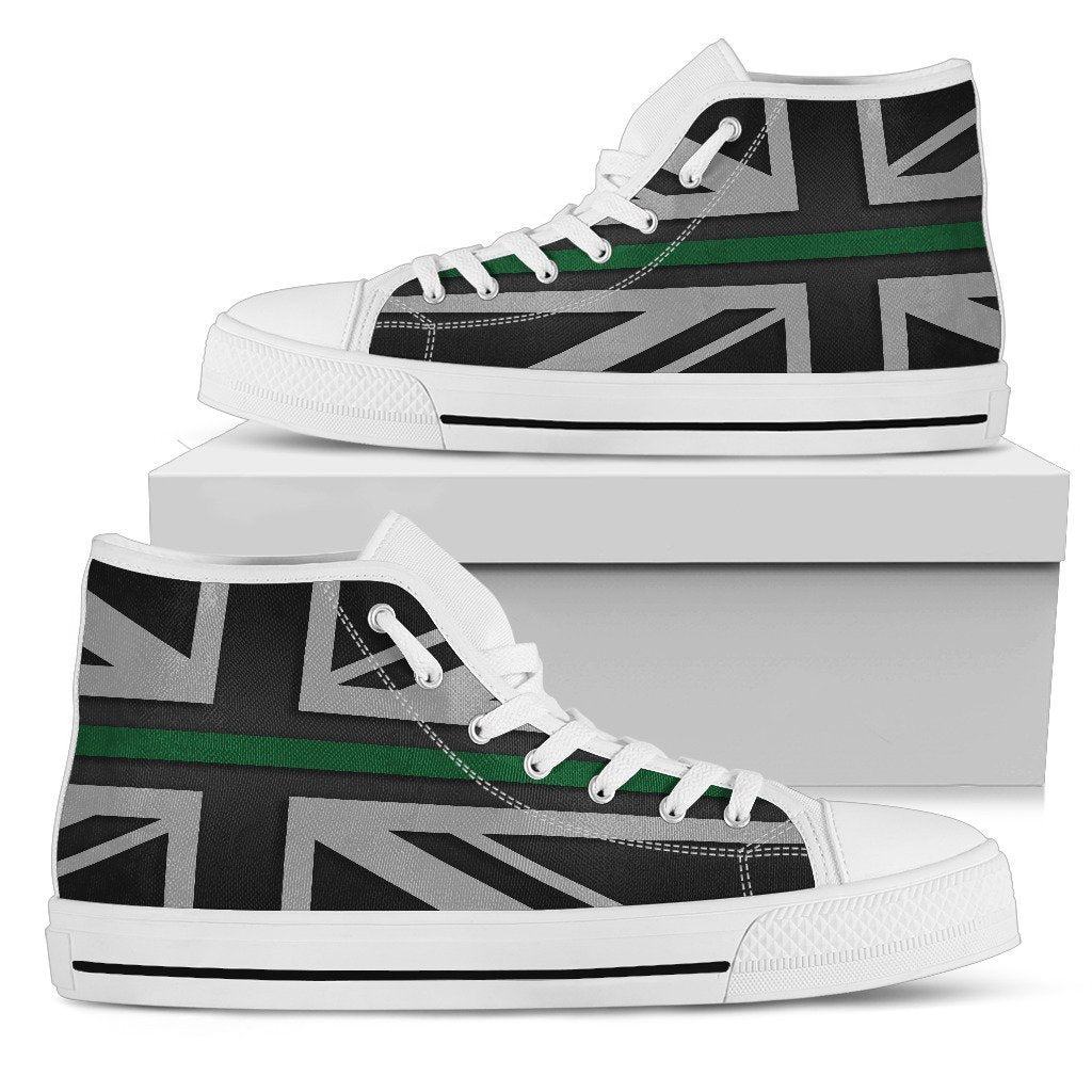 Thin Green Line Union Jack Women's High Top Shoes GearFrost