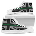 Thin Green Line Union Jack White High Top Sneakers