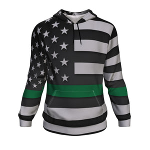 Thin Green Line Unisex Pullover Hoodie GearFrost