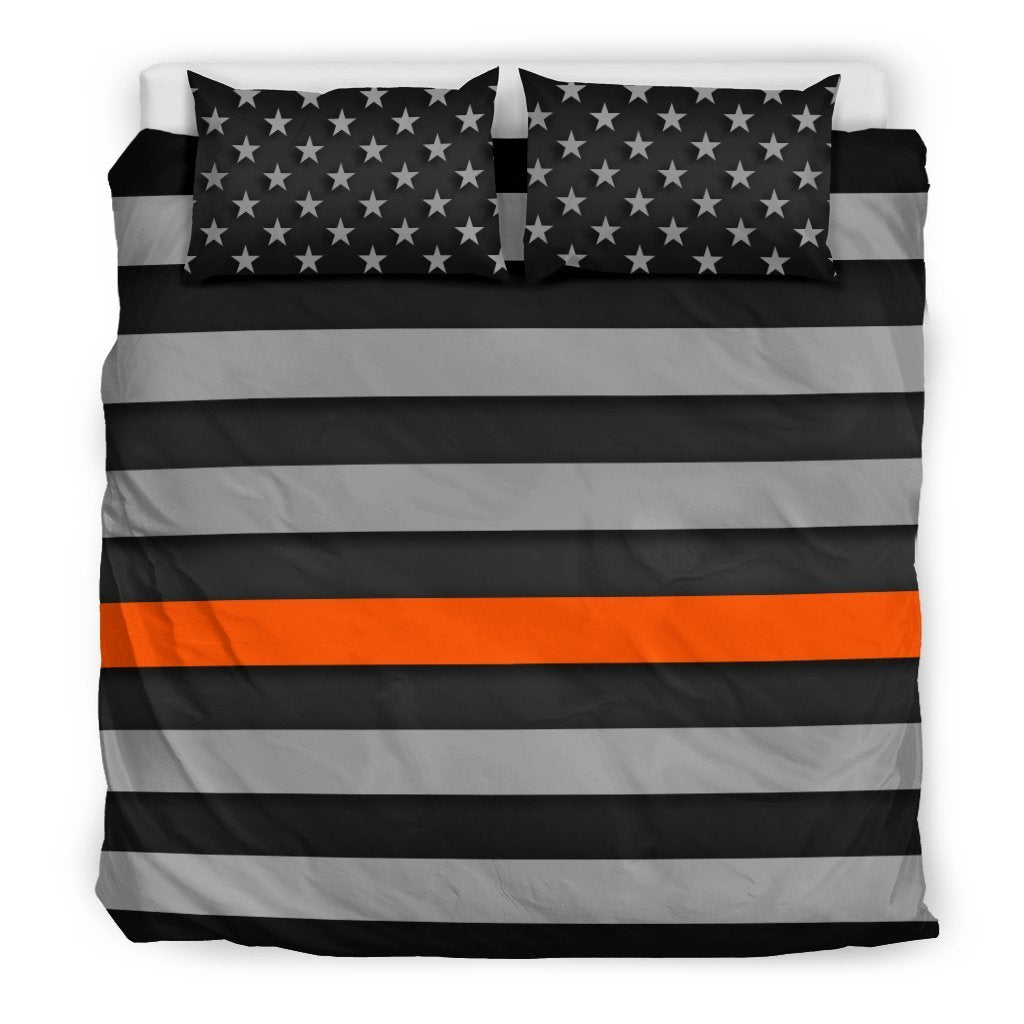 Thin Orange Line Duvet Cover Bedding Set GearFrost