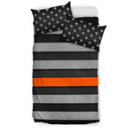 Thin Orange Line Duvet Cover Bedding Set GearFrost