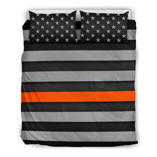 Thin Orange Line Duvet Cover Bedding Set GearFrost