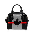 Thin Red Line Canada Leather Shoulder Handbag