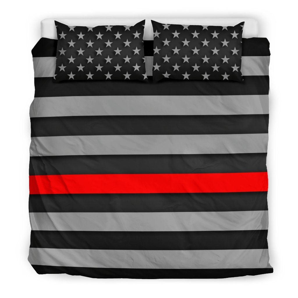 Thin Red Line Duvet Cover Bedding Set GearFrost
