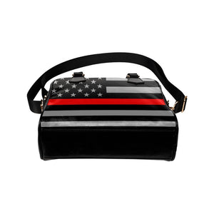 Thin Red Line Leather Shoulder Handbag GearFrost