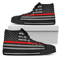 Thin Red Line Black High Top Sneakers