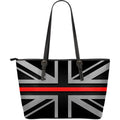Thin Red Line Union Jack Leather Tote Bag With Zipper
