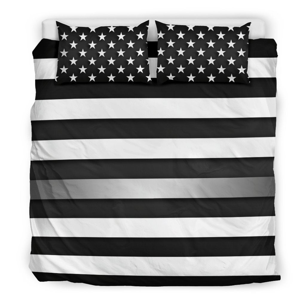 Thin Silver Line Duvet Cover Bedding Set GearFrost