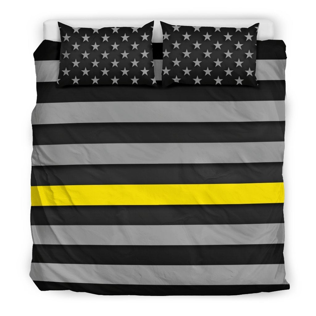 Thin Yellow Line Duvet Cover Bedding Set GearFrost