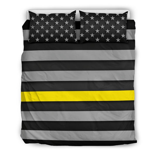 Thin Yellow Line Duvet Cover Bedding Set GearFrost