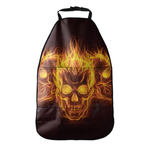 Three Flaming Skull Print Car Seat Organizers