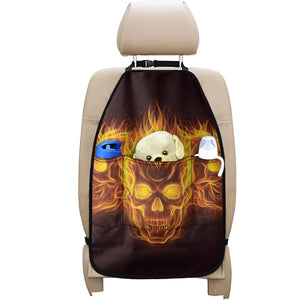 Three Flaming Skull Print Car Seat Organizers