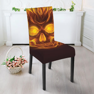 Three Flaming Skull Print Dining Chair Slipcover